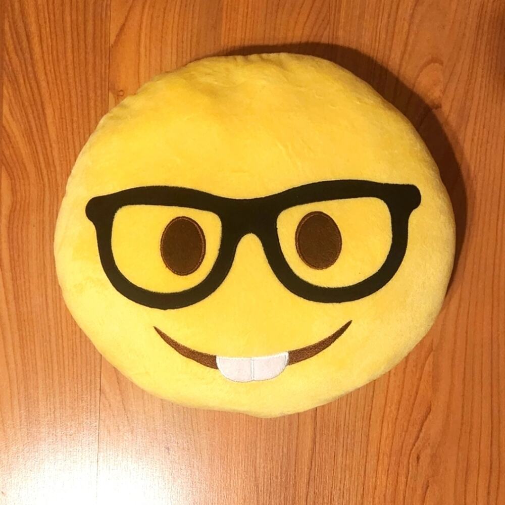 Happy Emojie Nerd 🤓 Pillow EUC